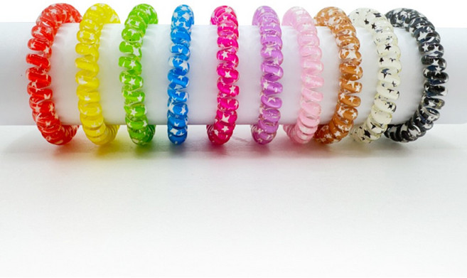 스프링 전화선 머리끈 10가지 컬러 2개입 1세트