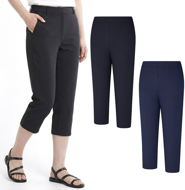 콜핑 여성 여름 하이쿨 허리밴드 내장 스트링 7부 등산 바지 KSC088UP4W