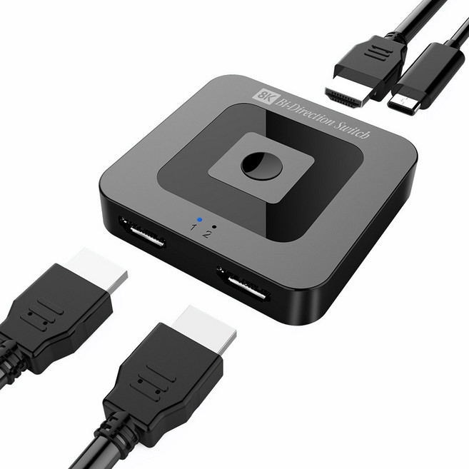 8K HDMI 분배기 양방향 스위치 4K 144Hz 2 In 1 Out for TV Xbox PS5 HDMI 케이블 모니터 프로젝터 HDMI 2 1 스위치 스위처, 1개