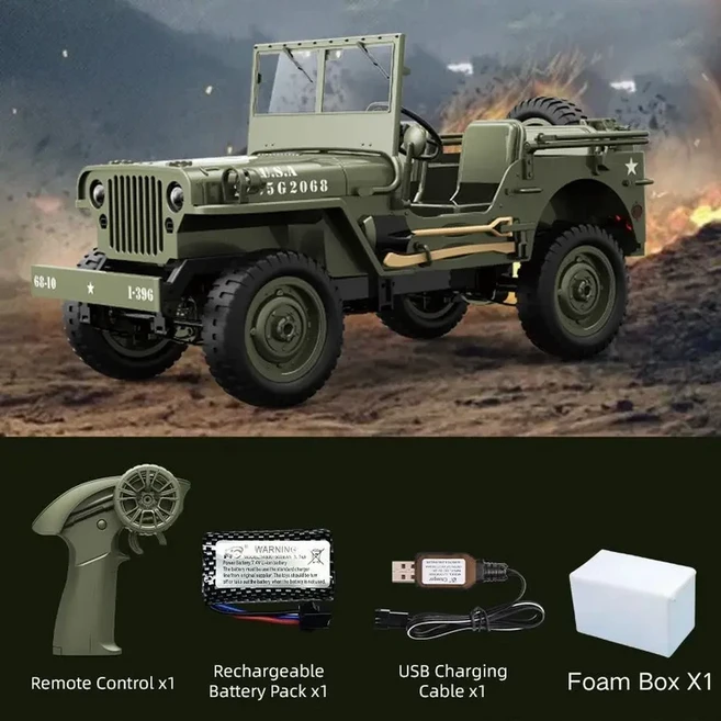 JJRC C8815 Rc 자동차 1941 JEEP WILLYS 2.4g 4wd RTR 크롤러 등산 규모 군용 트럭 오프로드 차량 어린이를, 03 C8815 Foam box
