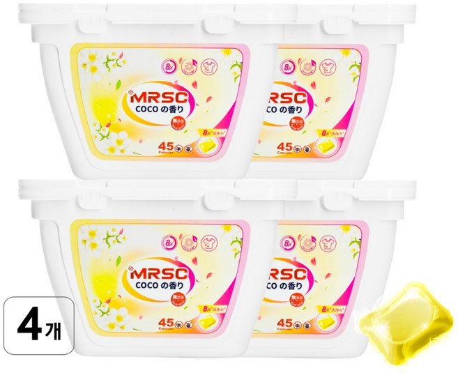 MRSC 울트라클린 초고농축 올인원 캡슐세제 코코퍼퓸, 45개입, 4개