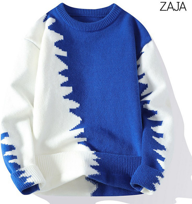 ZAJA 남성 라운드 니트 루즈핏 빅사이즈 스웨터 4컬러