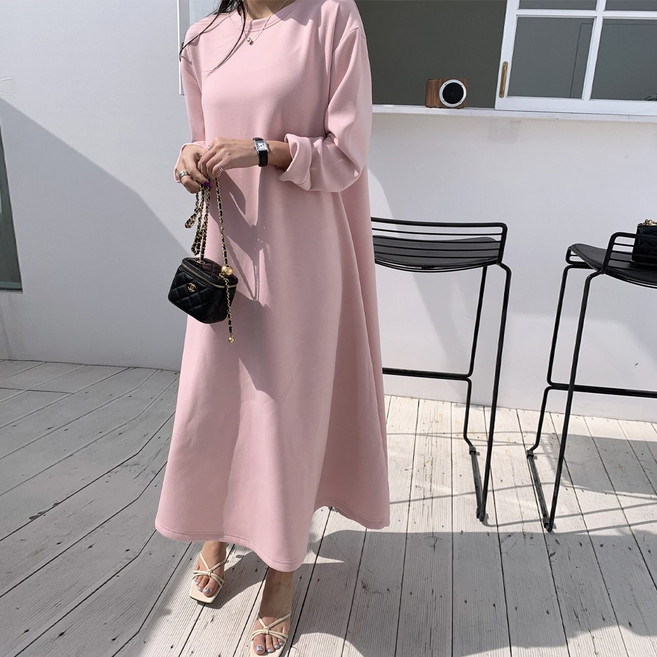하이데일리 A라인 텐션 훌 롱원피스