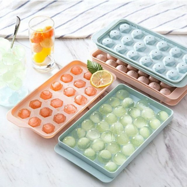 18구 카페 아이스트레이 얼음트레이 얼음틀 33구 얼음 pre+2792UQ, 4-얼음틀-원형블루_단일상품, 본상품선택