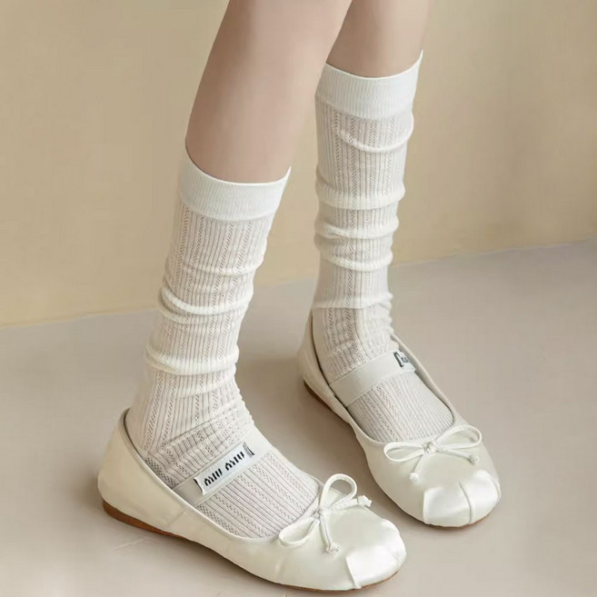 3켤레세트 로맨틱 시스루 레이스 삭스 장목 양말