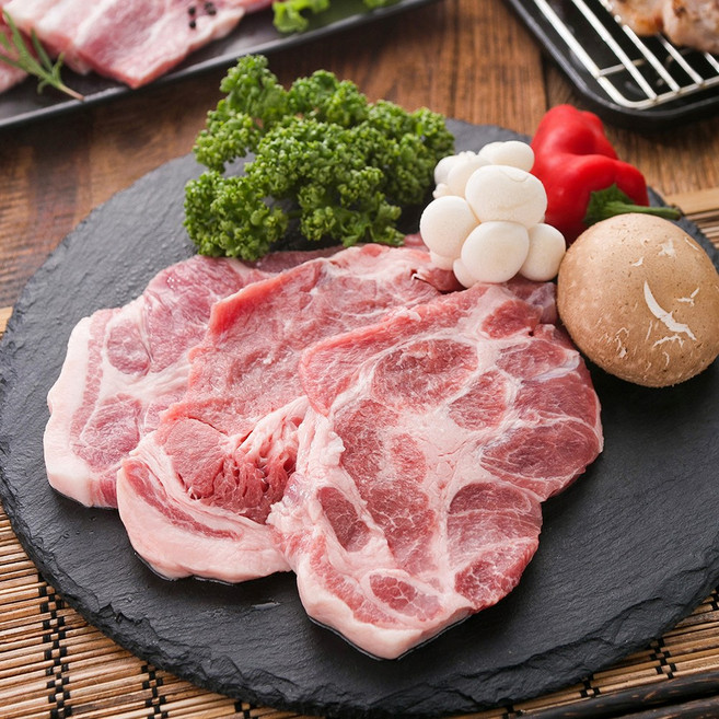 생등갈비 듀록삼겹살 듀록목살 500g 구이 찜 캠핑, 듀록생목살10mm 1kg, 1개