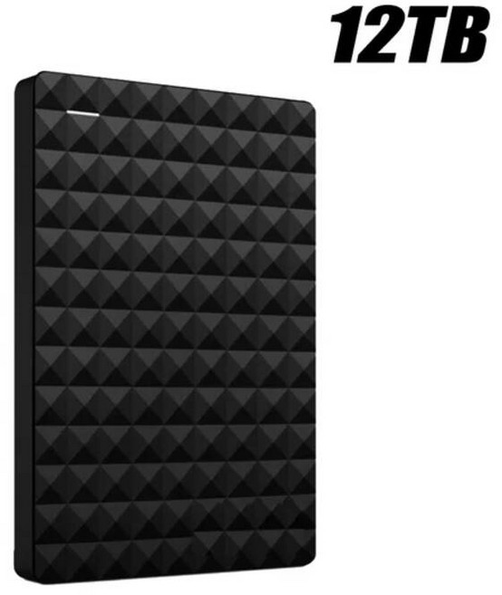 노트북 SSD 에스에스디 M.2 2TB 1TB 하드 USB 3.1 TYPE-C 저장 장치 모바일 휴대용 솔리드 스테이트 드라이브 데스크탑 원래 고속 HDD [호환], Black 12TB
