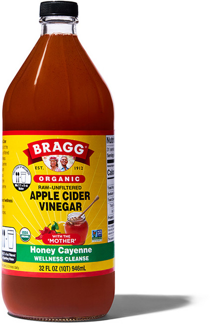 브래그 유기농 사과 식초 허니카이엔 맛 946ml, 473ml, 1개