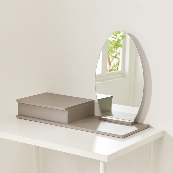 윈썸 클로버 800 베이직 거울 수납형 원룸 오피스텔 미니화장대, GRAY(그레이)