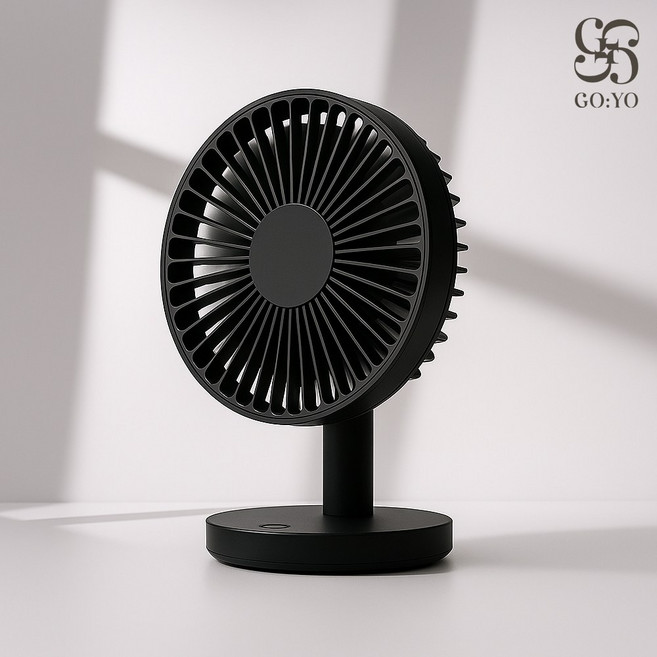 픽템 고요 무선 저소음 탁상용 선풍기 GO:YO, 블랙