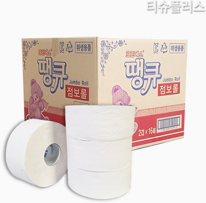 크린에스 땡큐 점보롤 120m 2겹 16롤, 4개