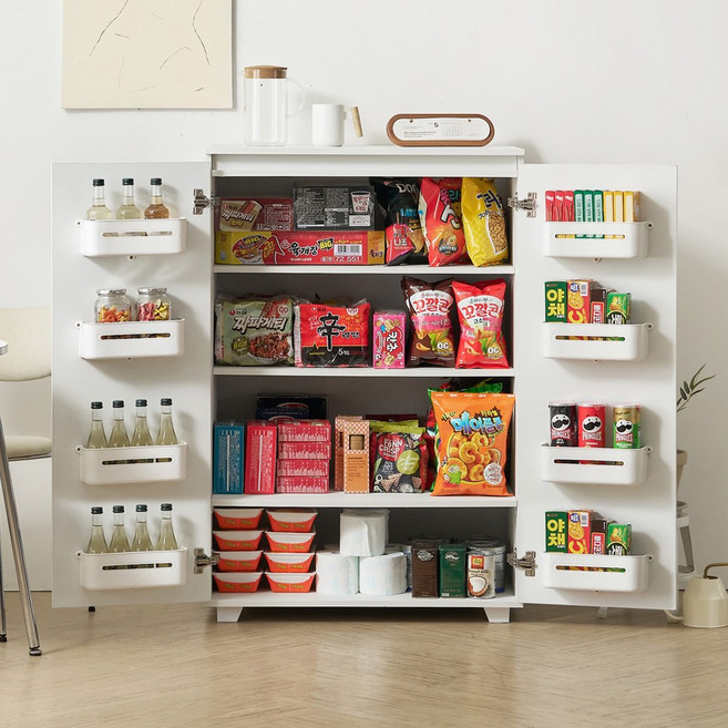 힘찬리빙 지아 800 광폭 수납장 부엌 하부장 주방 속 깊은 그릇 선반장 다용도 팬트리장, 지아 800 광폭 수납장(화이트)