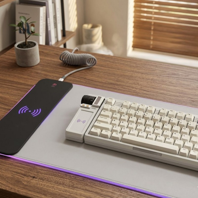 NS 무선 충전 마우스 패드, 1개, 블랙