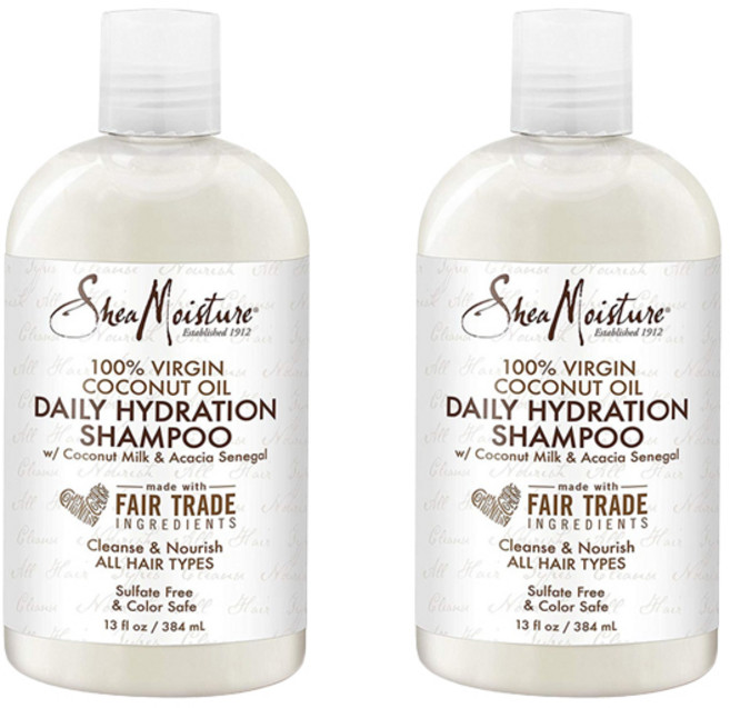 Shea Moisture 100% 버진 코코넛 오일 데일리 하이드레이션 샴푸, 384ml, 2개