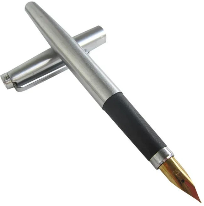 새로운 오래된 빈티지 영웅 Yong Sheng 500 만년필 고급 펜촉 학생 1990 S를 사용하여 편지지 컬렉션 쓰기, 01 Light Grey