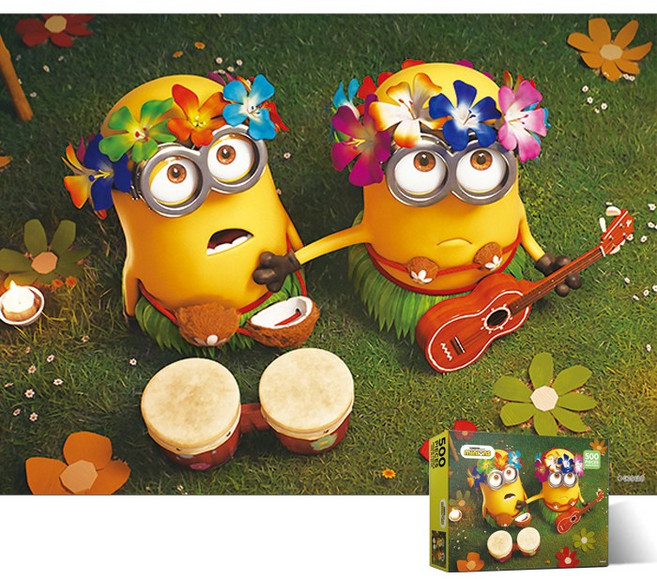 500피스 직소퍼즐 미니언즈 알로하 (액자옵션선택) AL5302, 1개, 퍼즐단품(액자없음), 500조각