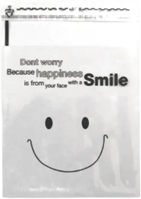 OPP쿠키비닐-스마일 접착(15x20), 1개, 500개입