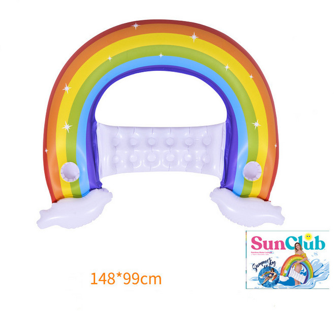 Aiiyya 해먹 튜브 무지개 148cm*99cm 대형 물놀이 튜브 풀장 물놀이 용품 수상 소파