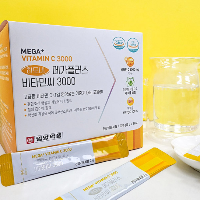 일양약품 하모네 고용량 메가 플러스 비타민C 3000 180포(6개월), 270g
