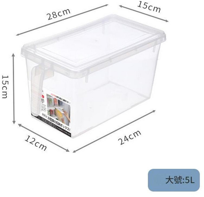 冰箱果蔬保鮮整理盒 透明大號 5L, 透明大號 - 5L, 1套