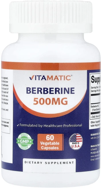 헁복하고 건강하세요 Vitamatic 베르베린 500mg 베지 캡슐 60정 늘 챙기셔야합니다, Vitamatic베르베린500mg베지캡슐60정, 1개 - 쿠팡