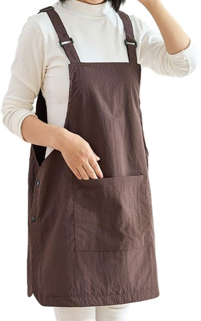 빅사이즈 엉덩이덮는 포켓 방수 앞치마, 1개, 브라운