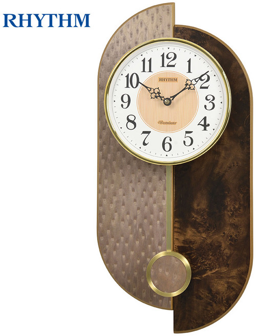 리듬 명품 우드 데코 벽시계 CMJ591NR06, 우드데코벽시계