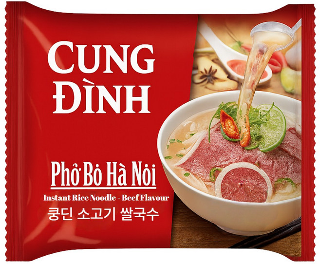 베트남 판매1위 쿵딘 소고기 쌀국수 정식수입 라면, 70g, 20개