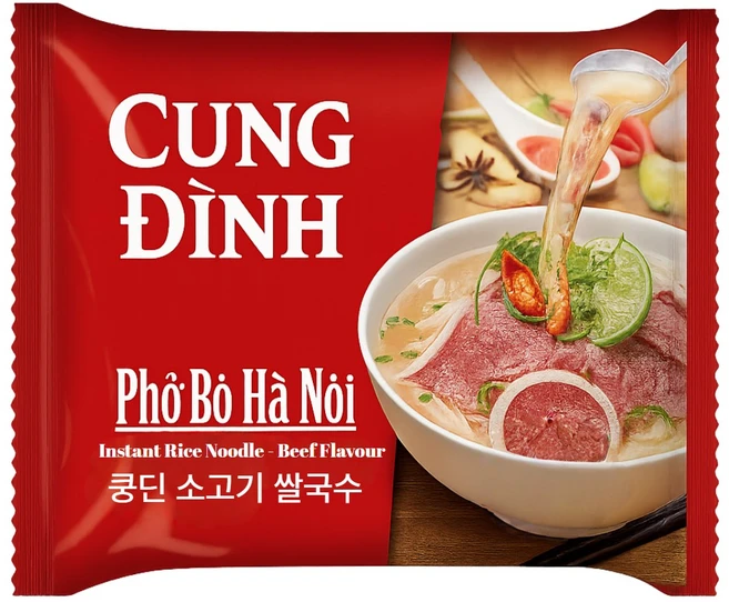 베트남 판매1위 쿵딘 소고기 쌀국수 정식수입 라면, 70g, 20개 - 쿠팡