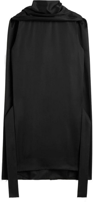 토템 스카프 디테일 코쿤 미니 드레스