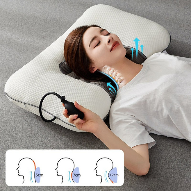 Tooliva 높이 조절 가능한 경추 수면 베개, 1개, 흰색