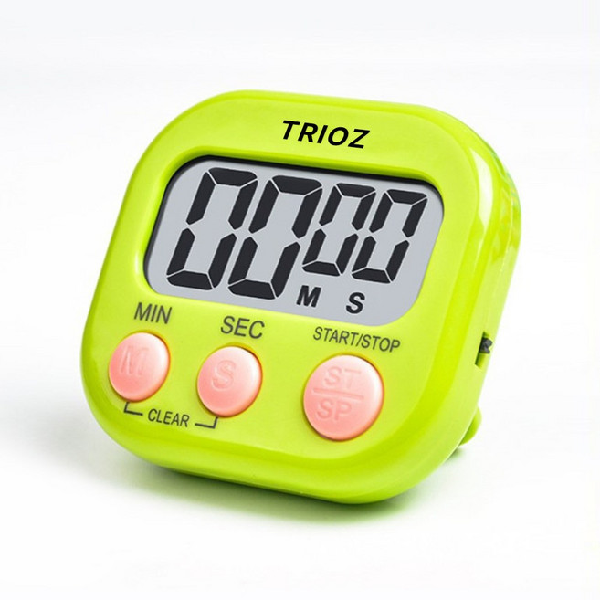 트리오즈 디지털 캔디 타이머 쿠킹 주방 요리 자석 제빵 베이킹, 1개, 그린