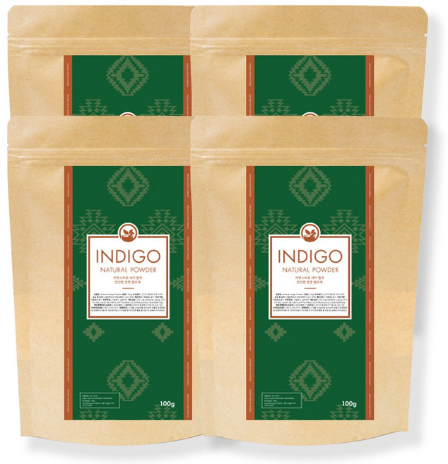 프롬아유르베다 네이처 인디고 가루 셀프 새치 염색약 인디고헤나 100g, 4개