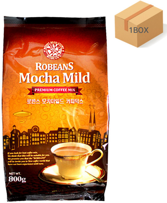 [무료배송]로빈스 모카마일드커피믹스800g 1박스(800g*12봉) 자판기용 커피믹스, 1개입, 12개, 800g