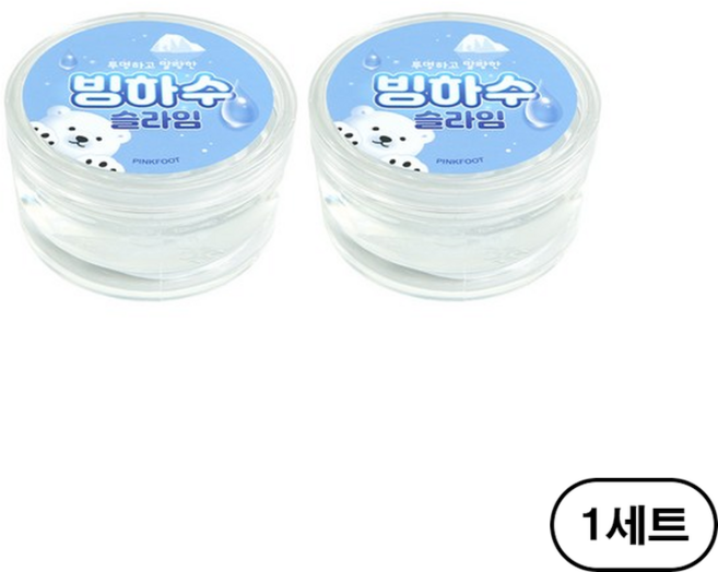 핑크풋 3000 빙하수 슬라임 2p, 투명(transparent), 182g, 1세트