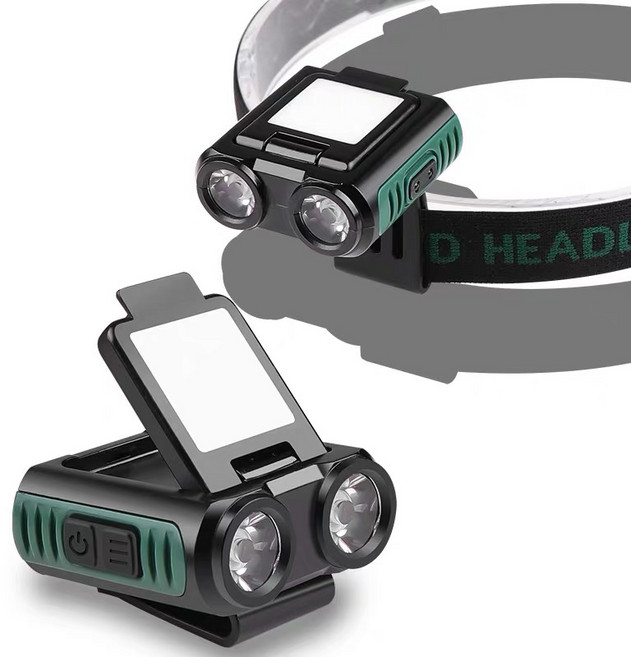 Shipshape 충전식 모자랜턴 LED조명 헤드랜턴 500루멘 아웃도어 클립형 모션센서 헤드랜턴 감응스위치 XPE 멀티아웃도어 캠핑 등산 낚시 USB케이블, 1개, 블랙