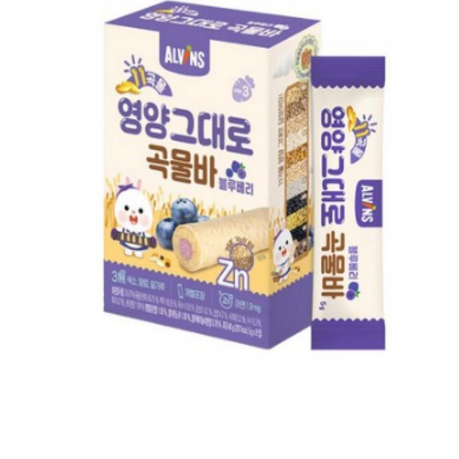 엘빈즈 11곡물 영양그대로 곡물바, 블루베리맛, 40g, 12개