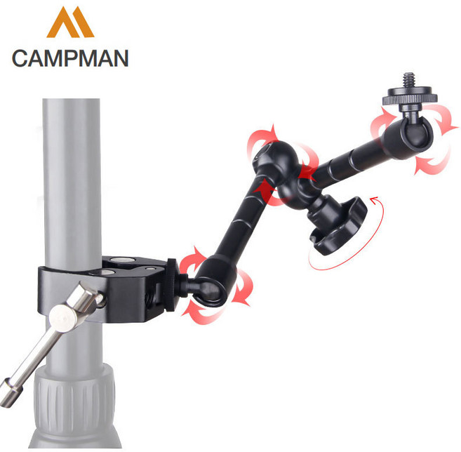 캠프맨 다관절 볼헤드 멀티 매직암 클램프, 12인치, 30.48cm, 1개