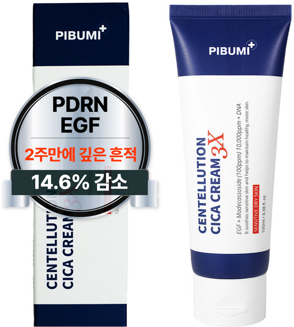 [EGF+PDRN] 피부미 센텔루션 시카 크림 3X 건성용 샘소침착 모공 진정 3중 재생, 100ml, 1개