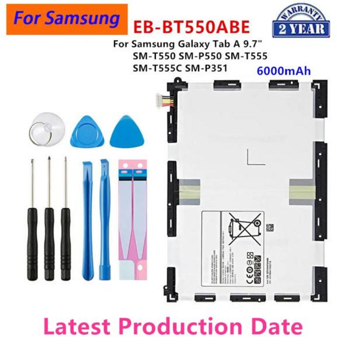 삼성 호환 탭 A 9.7 SM-T550 SM-P550 SM-T555 SM-T555C SM-P351용 새 태블릿 EB-BT550ABE 6000mAh 배터리