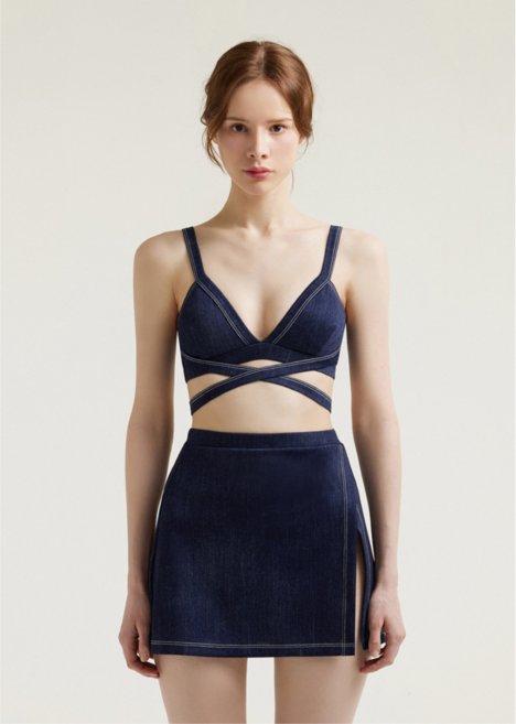 couyor 폴댄스상하의세트 핫한폴웨어 폴댄스복 폴댄스웨어세트 폴댄스의상 소가슴 딥 브이 스포츠 댄스복 데님