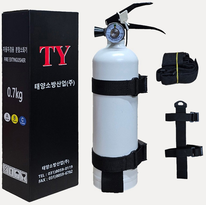 태양산업 차량용 소화기 0.7kg 화이트 오피스텔 /원룸 /고시텔 /작은공간 /8평이하에서, 1개
