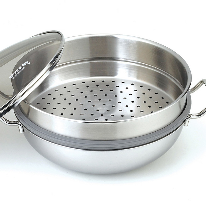 국산 통3중 스텐304 인덕션 찜기 키친아트, 1개, 26cm