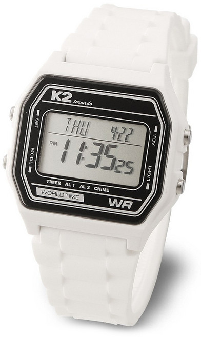 K2 tornado 월드타임 공용 남성 여성 빈티지 전자시계 K2-023