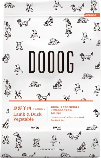 DOOOG 田園鮮雞 無穀狗飼料, 2.27kg, 1個, 原野羊肉