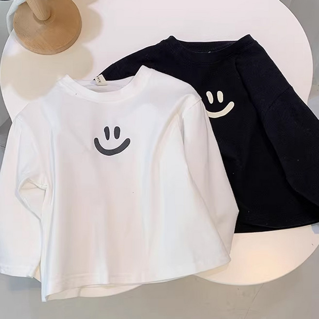 [앙디] F상의 스마일콩콩 (FE148)_(아동복 아동옷 의류 남아 여아 공용 봄가을 라운드티 기본티 무지티)