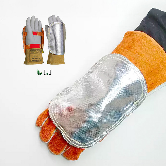 [LXU] 최신형 코팅 소가죽 방열 내열 용접 손등보호대 용접장갑, 1개, 실버