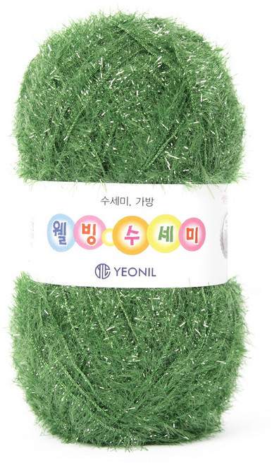 브랜드얀 웰빙수세미(+웰빙펄수세미) (10+1) 수세미실 반짝이실, 04 올리브, 1개