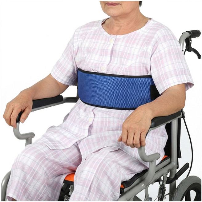 아띠꼴로 휠체어 고정벨트 안전띠 억제대 환자 안전벨트 낙상방지 안전용품, 1개, 블루_일자형