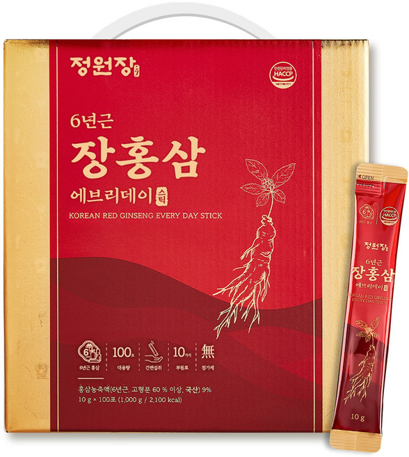 정원장 6년근 에브리데이 장홍삼 스틱 100p, 1kg, 1박스